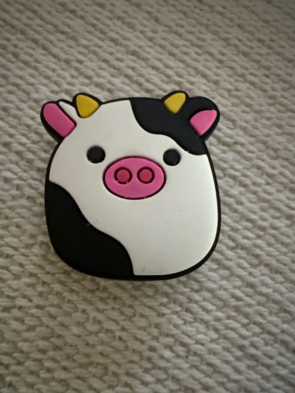 Cute Cow Pig Character Shoe Charm - White, Black, Pink, Yellow